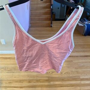 Offline by Aerie Pink Cropped Tank with Built-In Bra – Size Medium